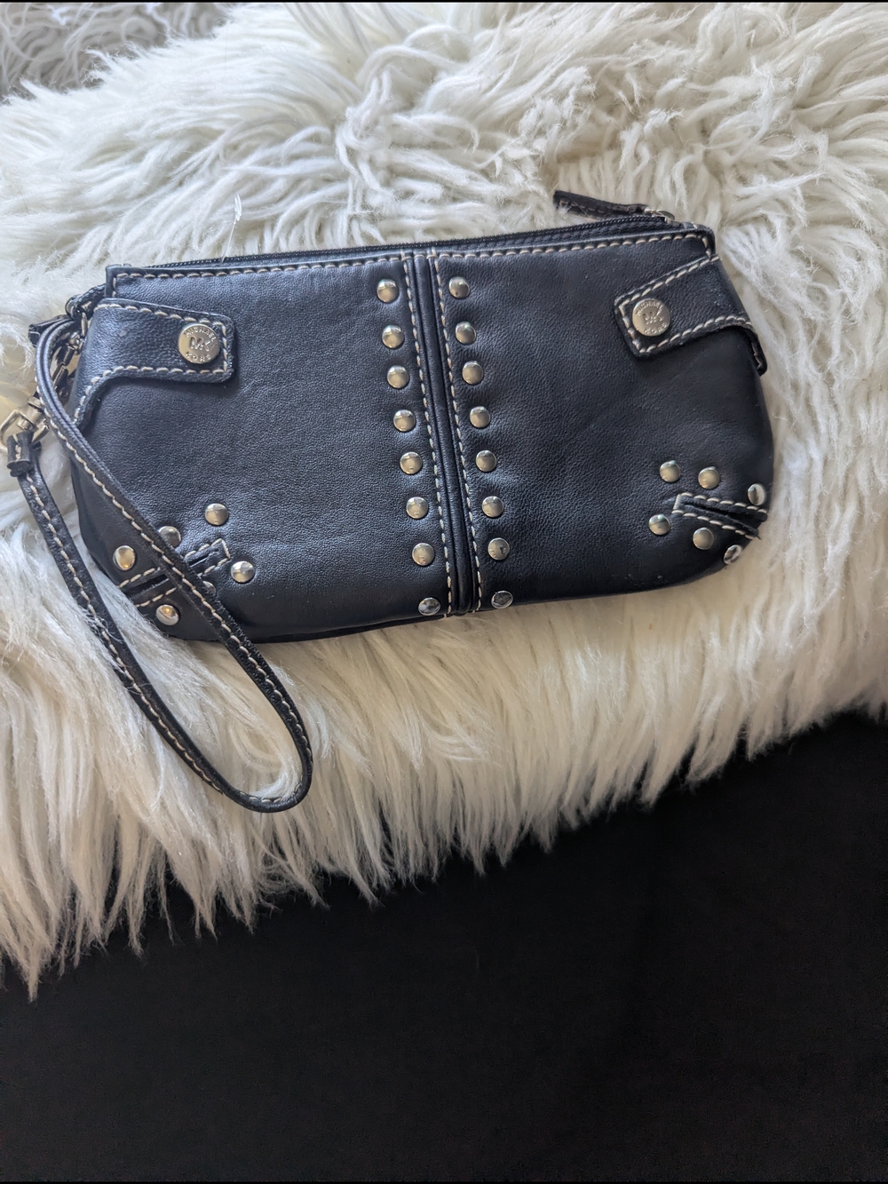 Micheal Kors  Studded Leather Wristlet Clutch